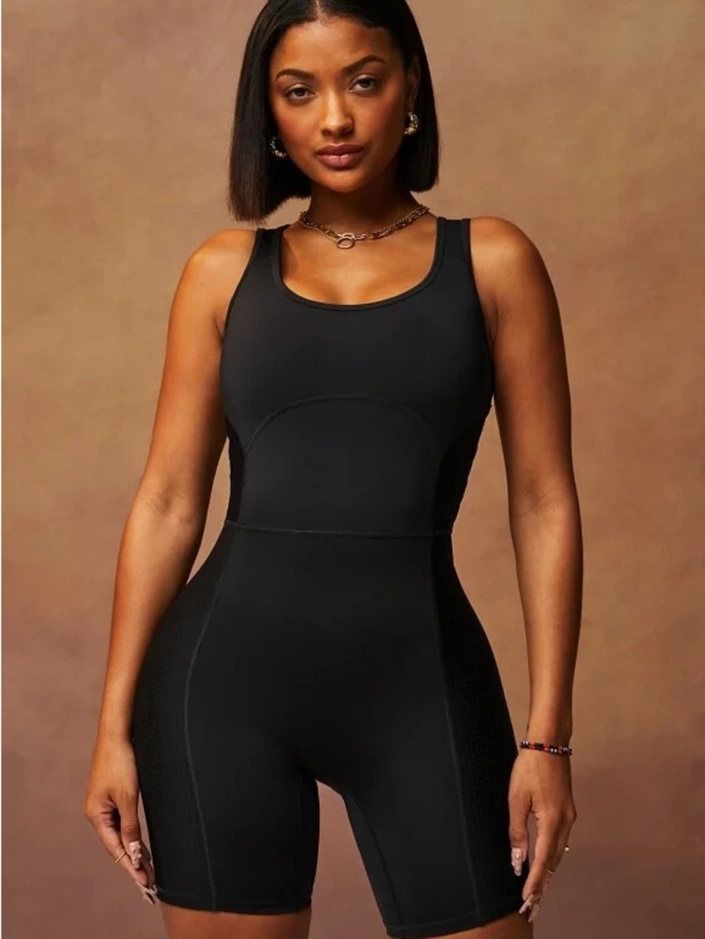 Fabletics Black Open-Back Onesie - Picture 7 of 8